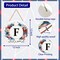 Patriotic Decorations Monogram Letter F 4th of July Wreaths for Front Door Wreath Wooden Welcome Sign